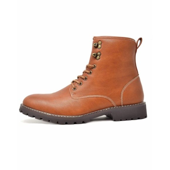 New Bruno Marc Men’s Size 11 Brown Combat Lace-Up Ankle Boots Motorcycle